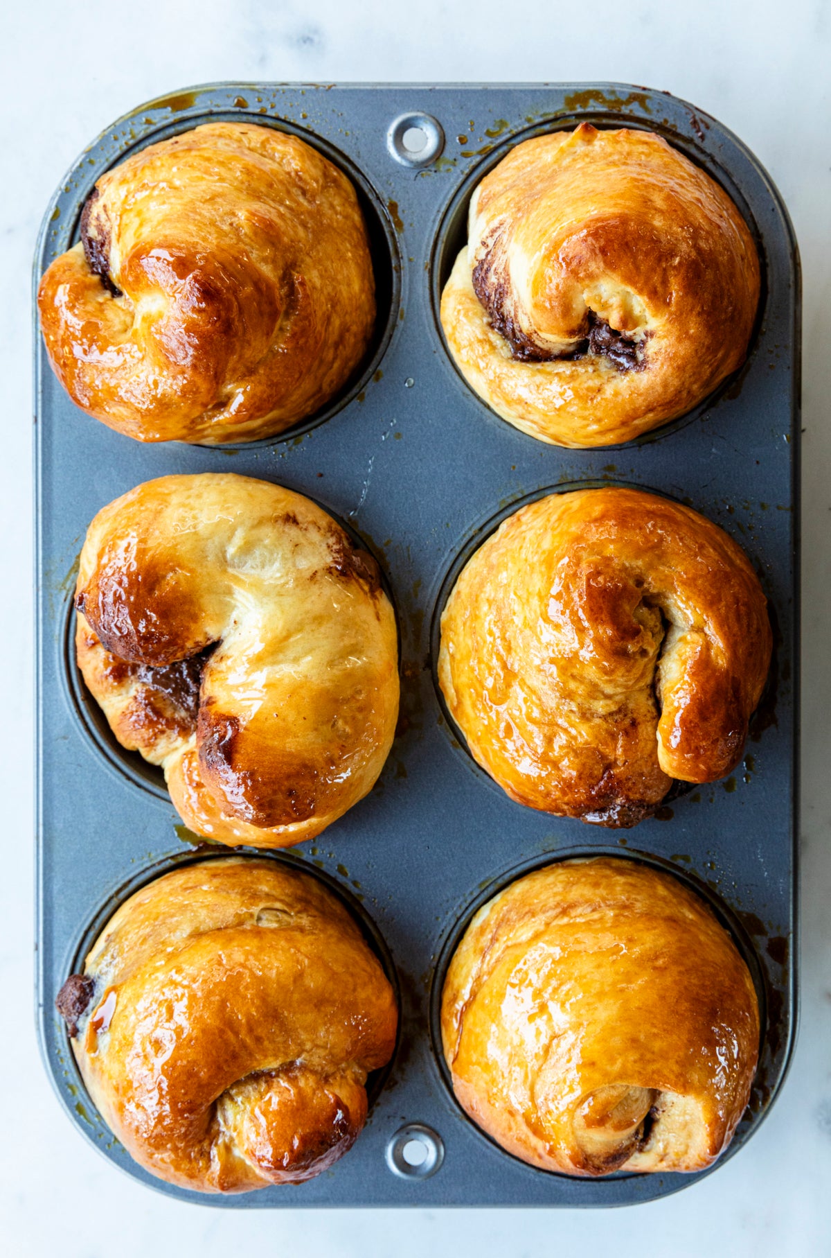 Honey-Glazed NutElla Buns