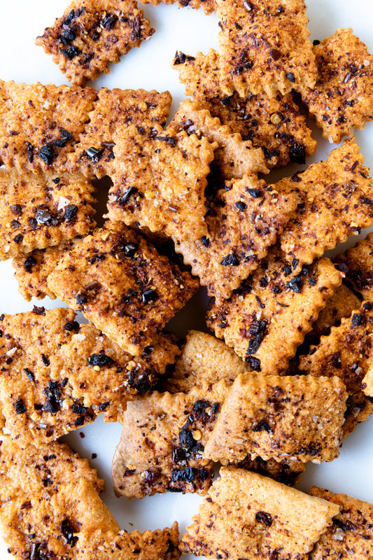 Sourdough Chili Crisp Crackers